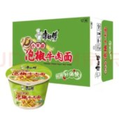 康师傅泡椒牛肉面桶装112g*12